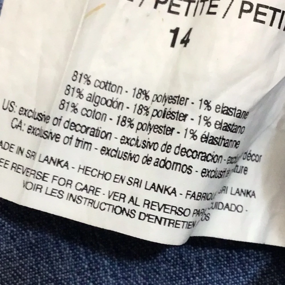 🪞Gloria Vanderbilt Petites Alexandra Embellished High Rise Frayed Edge Sz.14 - Picture 5 of 10